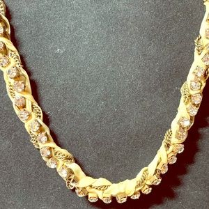 J crew ribbon and rhinestone necklace